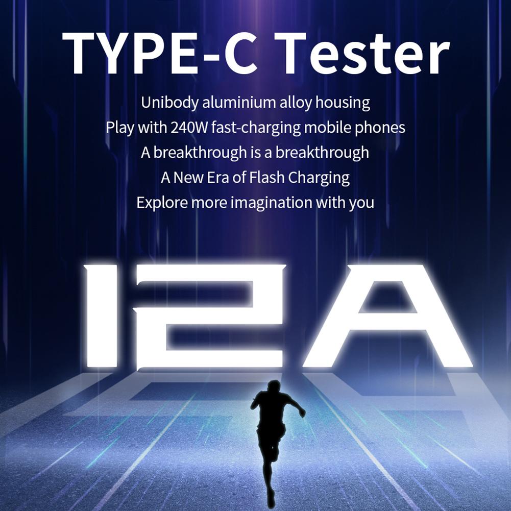 KWS-X1 Digital Voltmeter 4-30V 0-12A Type-C Current Voltage Monitor 240W USB Tester Fast Charging Trigger Meter HD IPS Display