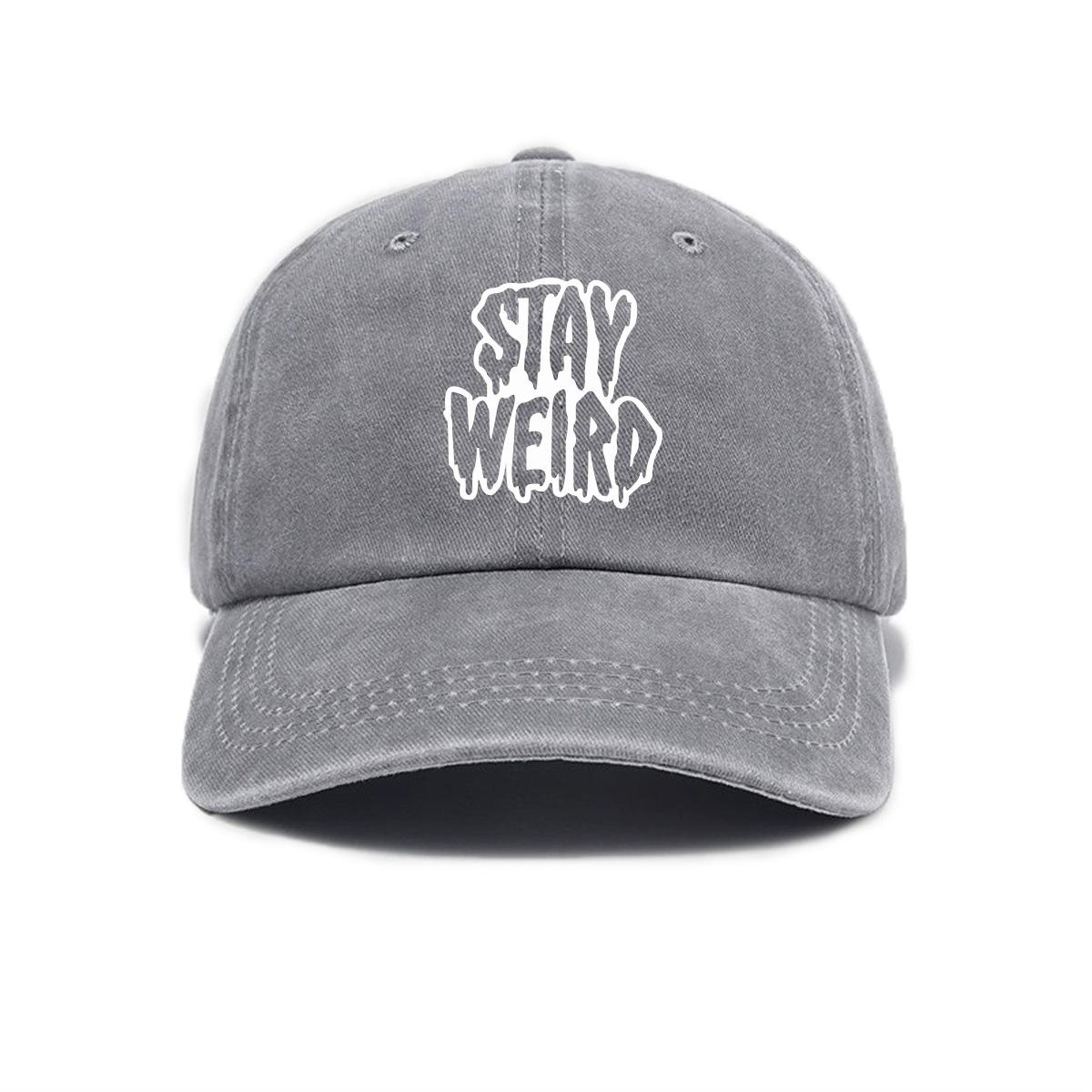 

Retro Versatile Trendy Letter Printed Washed and Distressed Soft Top Sun Visor Baseball Cap Unisex Hat серый