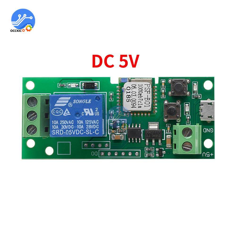

DC 5V 7V-32V 1 Channel WiFi Remote Control Relay Switch Module Supports 433MHZ Remote Control For EWelink APP System 5V