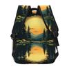 Trees Nature Mountains Adventure Outdoor Wildlife Forest Graphic Backpacks Bookbag Students School Bags Rucksack Shoulder Bag