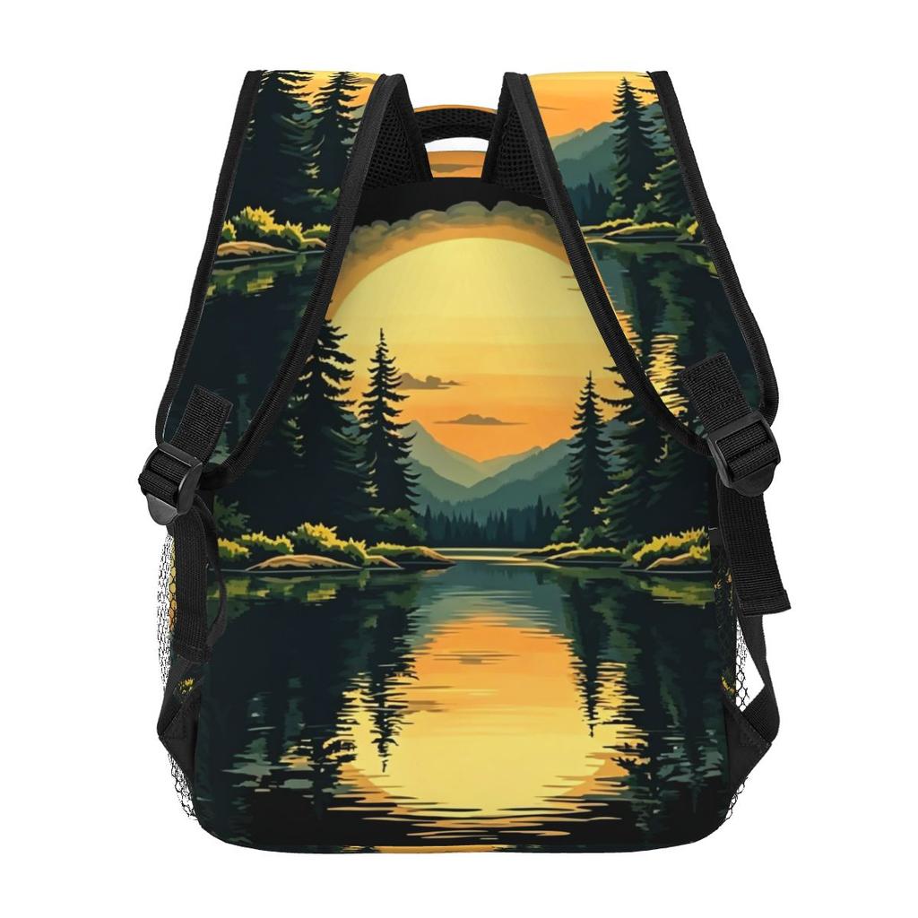 Trees Nature Mountains Adventure Outdoor Wildlife Forest Graphic Backpacks Bookbag Students School Bags Rucksack Shoulder Bag