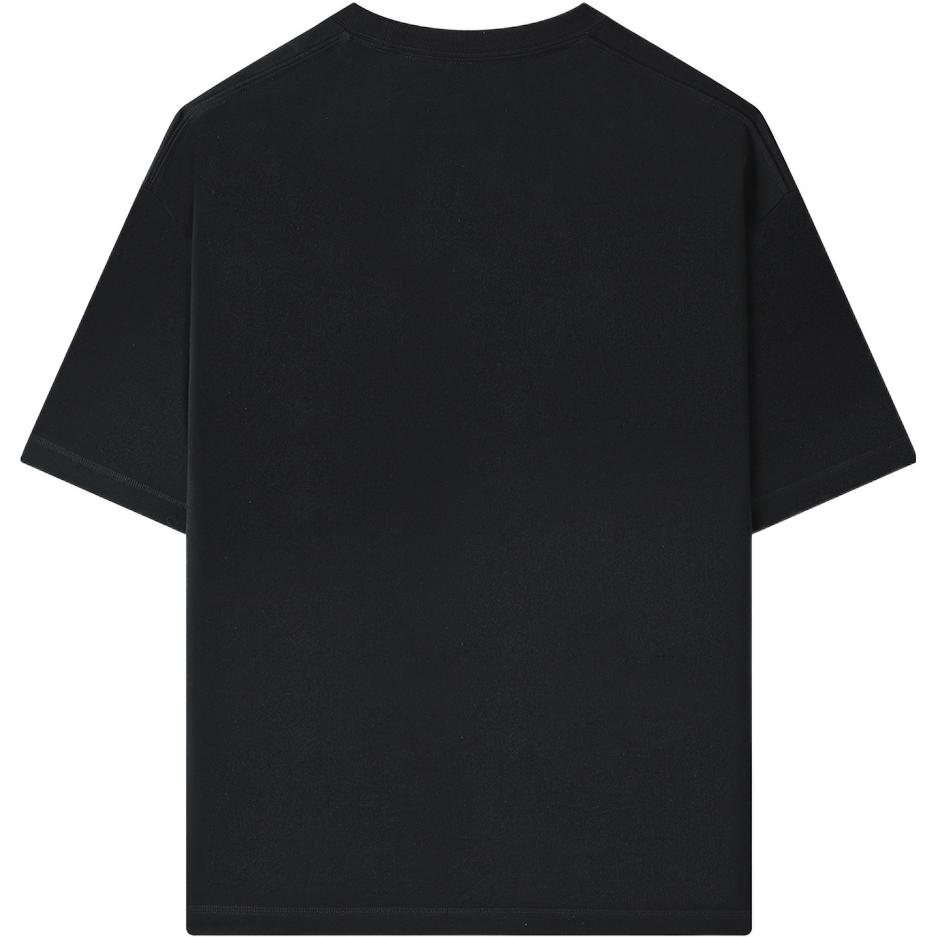 Fila American Series Solid Color Round Neck Casual Short Sleeve Drop Shoulder T-Shirt Unisex T-Shirts Black F11U329104FBK