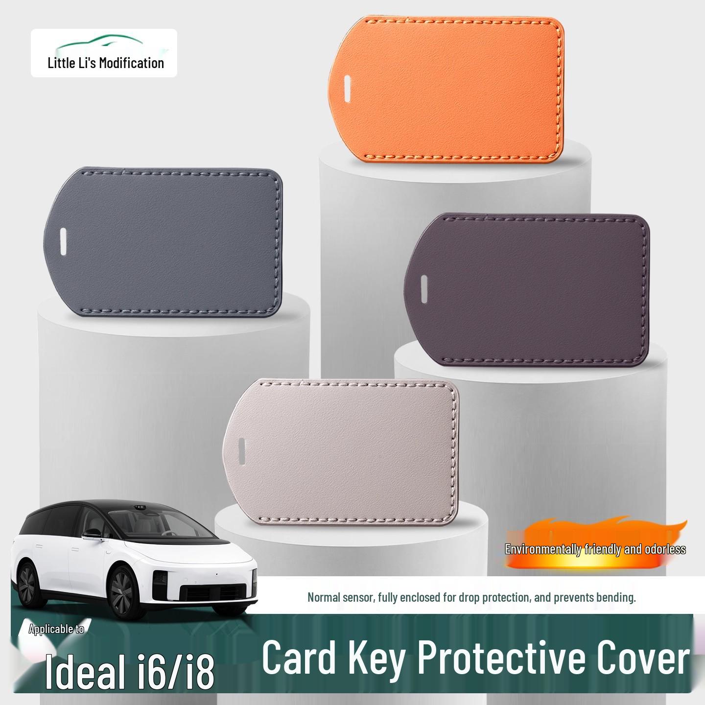 i8/i6 Key Fob Case Card with NFC Full Coverage - Napa Leather Car Accessory Nappa Leather - Gray Brown
