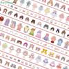 Kid's Handbook Character Decor Sticker, Princess Dress Up Waterproof Sticker Girl Cartoon Washi Tape Set