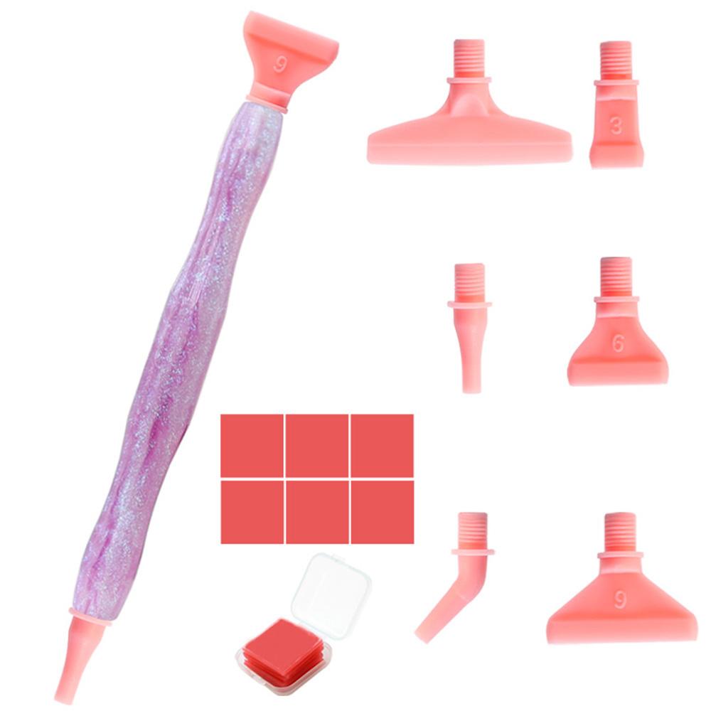 Caneta de Pintura com Diamantes de Resina 5D Fio Cabeças de Caneta de Metal de Reposição Canetas de Broca de Ponta Com Argila Adesiva Artesanato de Arte DIY Pintura com Diamantes