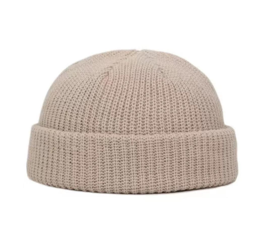 Knitted cold hat for men and women with melon skin for autumn and winter warmth, short knitted outdoor landlord cap