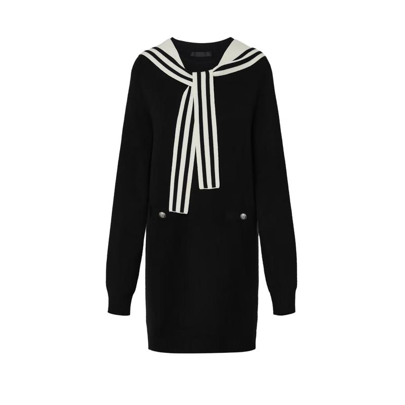 

MO&Co. Платье из смесовой шерсти с отстегивающимся матросским воротником, весна 2024 M 165