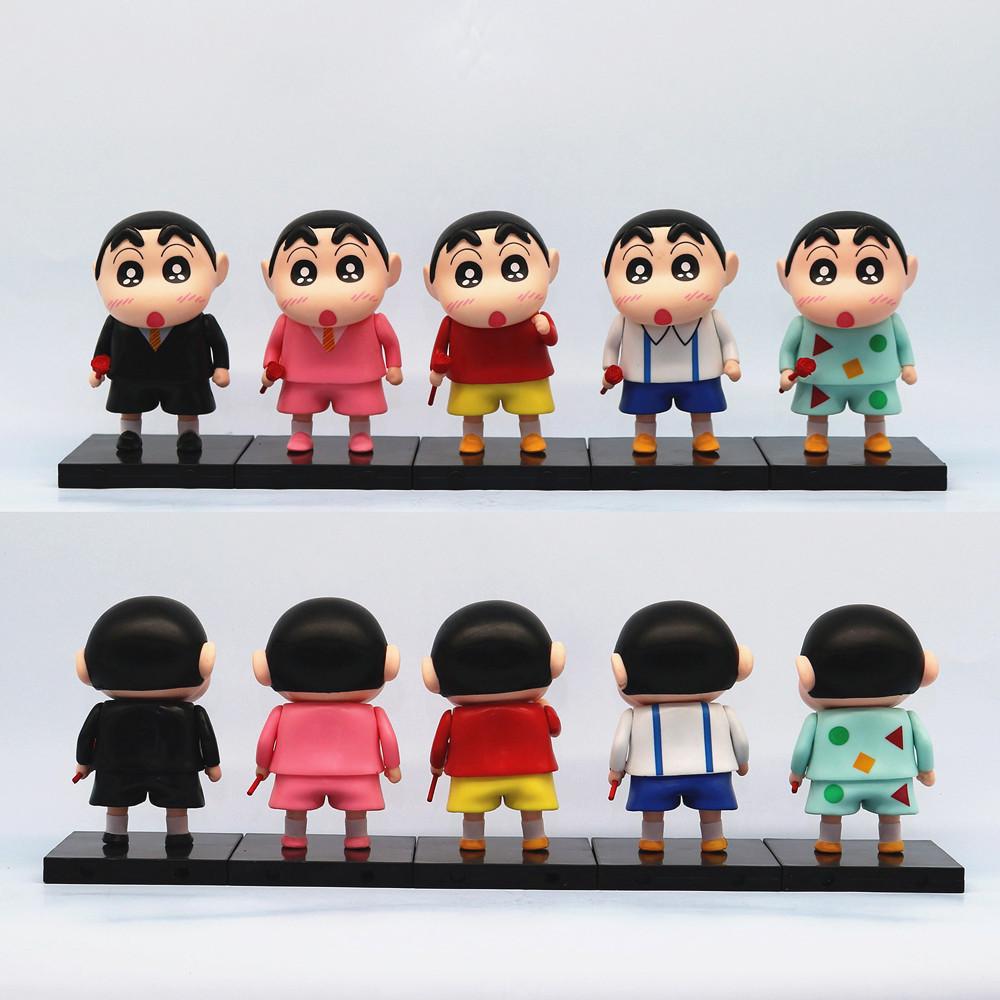 Shinchan Pvc Crayon 6 Pcs Mini Anime Model Toys Cake Decoration Cute Doll