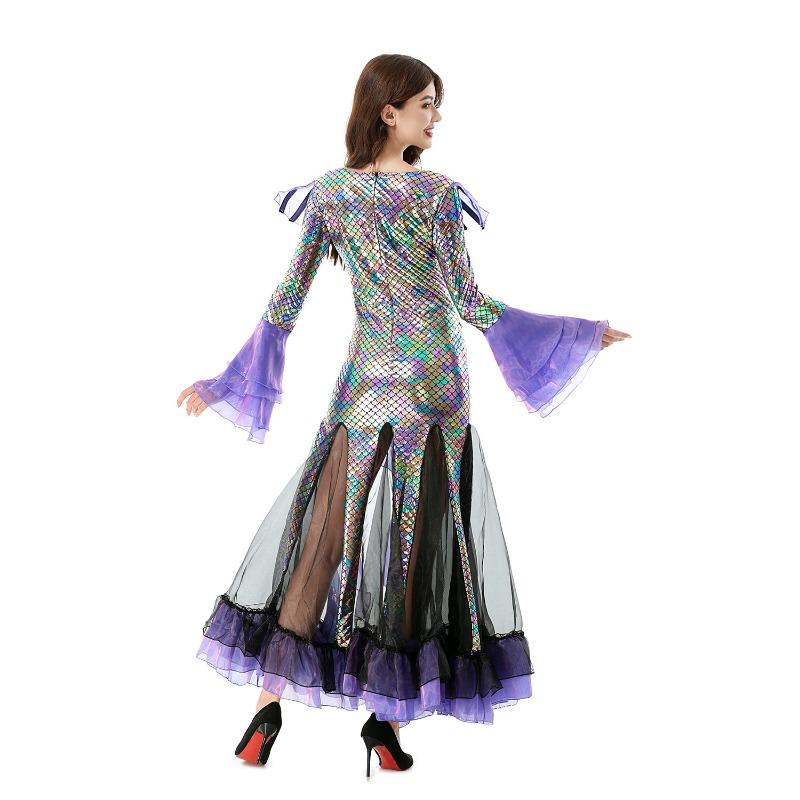 Halloween costume sequined mermaid princess performance stage costume evening dress elf sexy dress