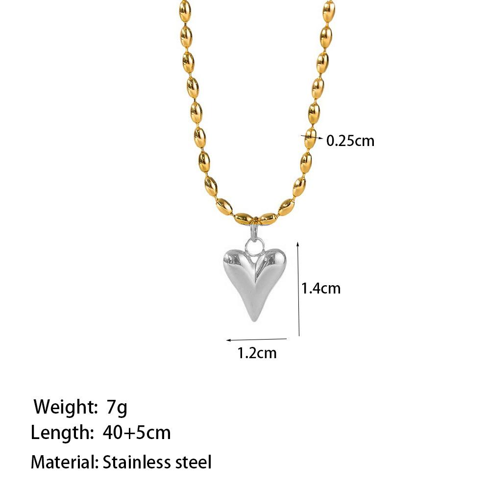 Elegant Personalized Double Heart Pendant Titanium Steel Necklace for Women