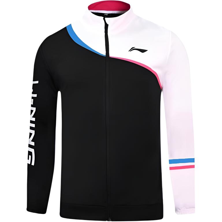 

Li Ning Color Block Letter Zip Collar Quick Dry Long Sleeve Badminton Shirt Men tops Black AWDUA87-1 3XL