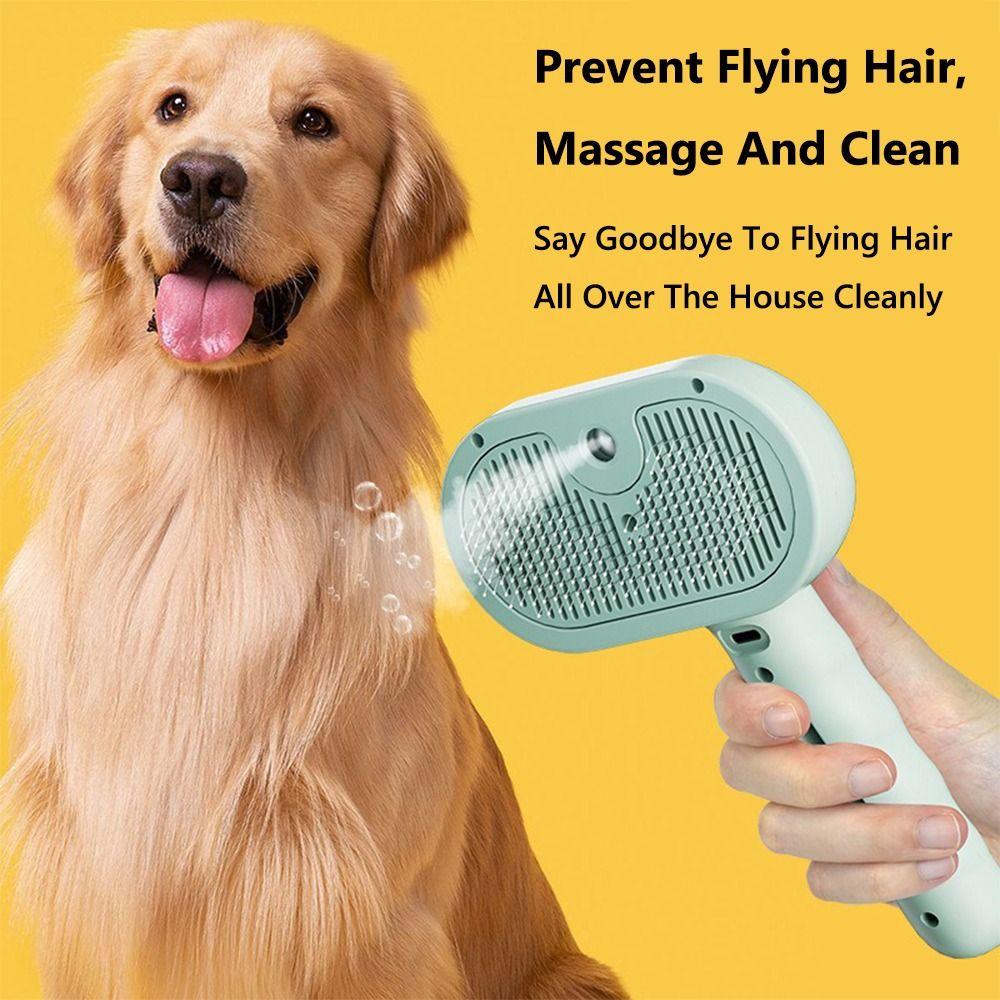 Pet Spray Comb Remove Floating Hair USB Charging Built-in Mist Humidifier Hair Removal Comb Pet Grooming Clean Tool Cat Dog