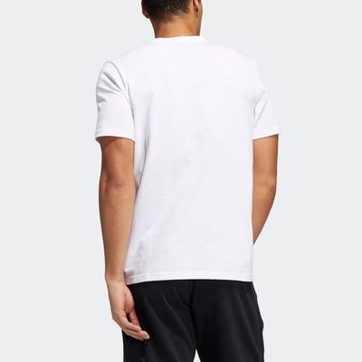 T Shirts Men's White Crew Neck Moderate Straight Fit HE4791