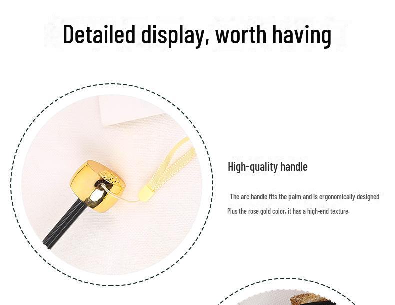 Retro Spetsbroderi UV-Blockerande Svart Paraply - Dubbelanvändbart Solskydd för Kvinnor