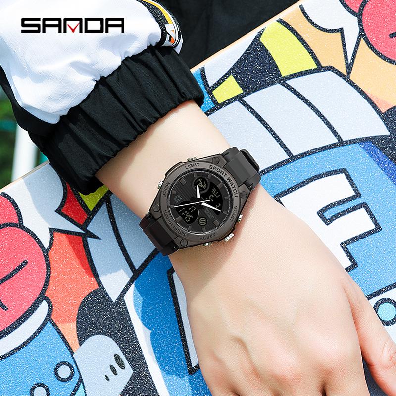 SANDA Sports Relojes de mujer Reloj de pulsera militar impermeable de lujo  Cronómetro LED Reloj deportivo de cuarzo digital para mujeres Reloj Relogio  6067 comprar a buen precio — entrega gratuita, reseñas