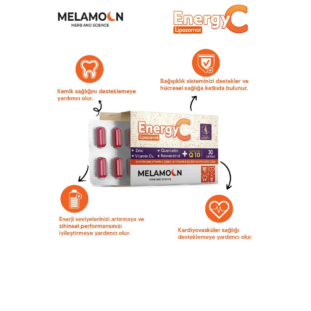 Liposomales Nahrungsergänzungsmittel Energy C mit Vitamin C und Coenzym Q10 – 30 Kapseln