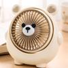Cute Bear Shaped Desktop Fan USB Rechargeable Portable Small Fan for Office Home Travel Personal Cooling with Adjustable Angle and Quiet Operation