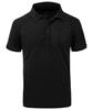 Summer Short Sleeve Tactical Shirt Men Performance Polo Shirts with Zipper Pocket Quick Dry Outdoor Travel Hiking Shirt USA Size