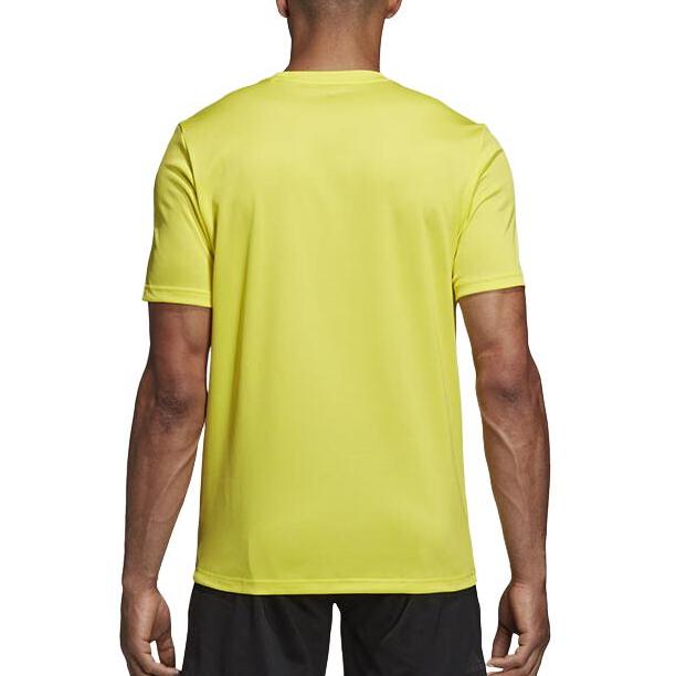 adidas T Shirts Men's Yellow Crew Neck Moderate Straight Fit CW7085
