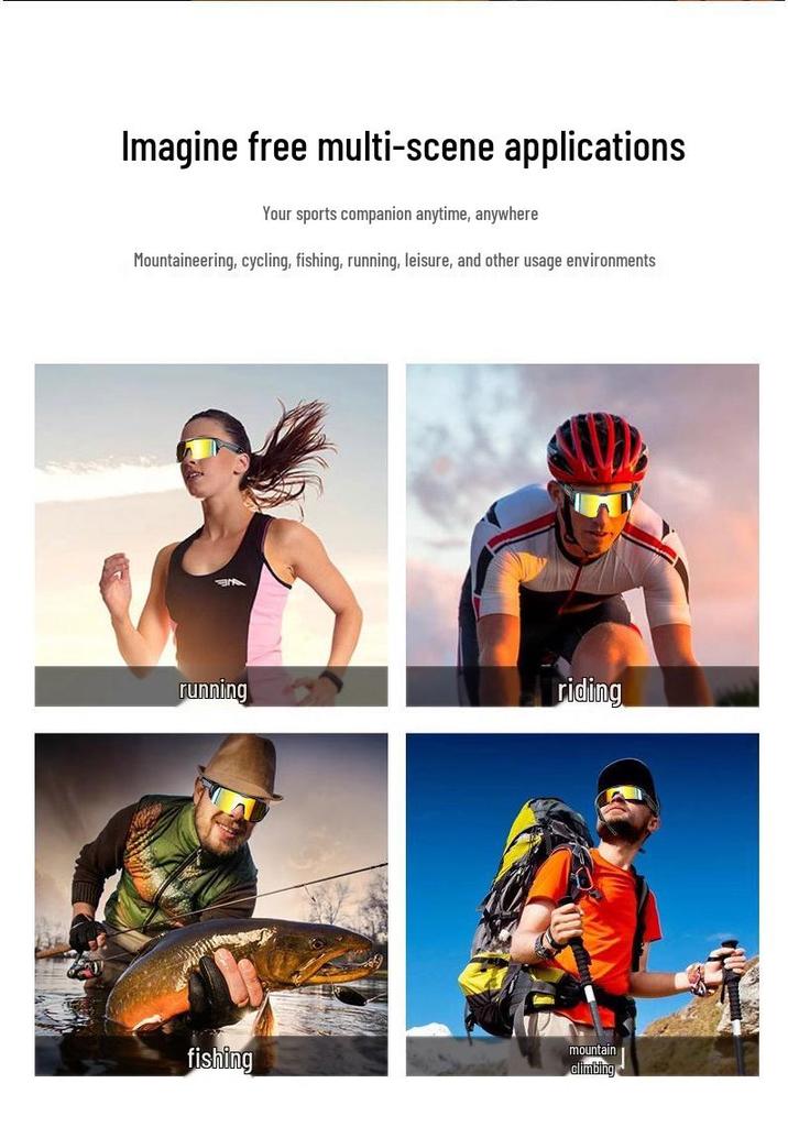 Multifunctional Bluetooth Smart Glasses: Anti-Blue Light, Outdoor Cycling, Three-in-One Sunglasses