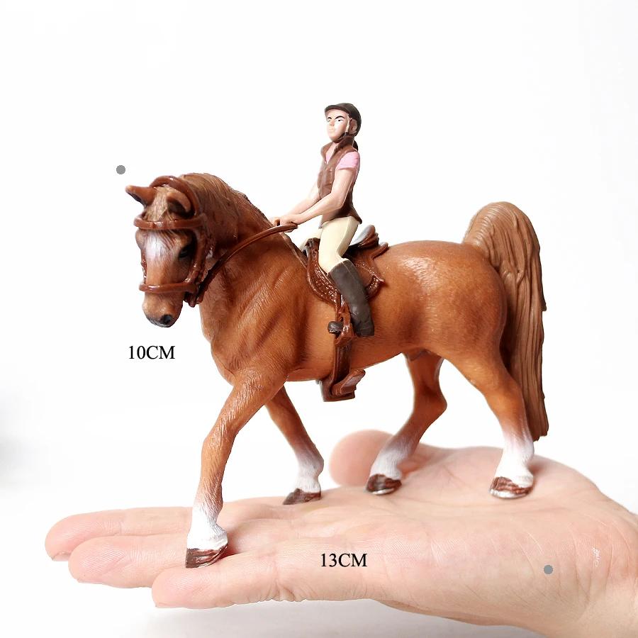 Toy Horses Equestrian Rider Horse Playset Farm Animals Action Figure Animal Figurines Plastic Models Children Toys Kids Gifts