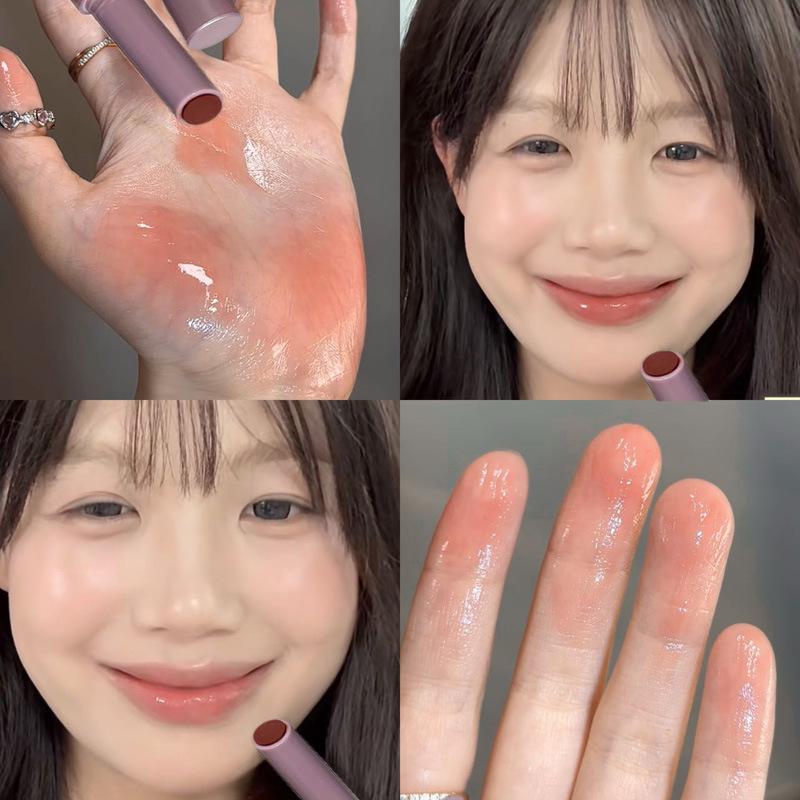 Evening Cloud Peachy Dewy Gloss – Summer Sparkle, Translucent Shine, Natural Plump Lip Gloss