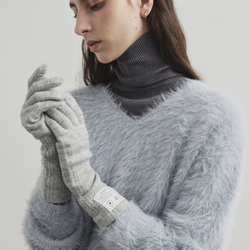 MONGDOL [3color] Fingerhole Wool Knit Gloves MDAC037