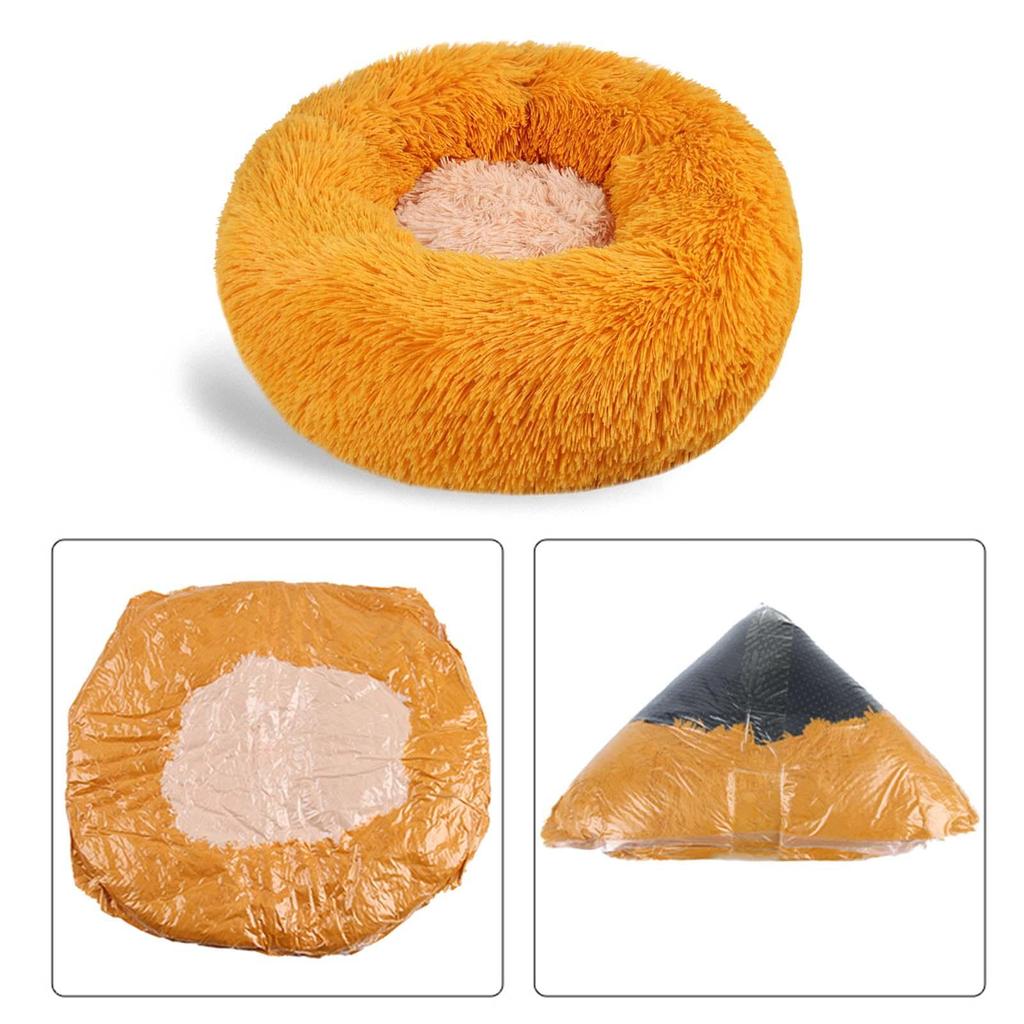 Cat Cushions Bed Diameter Multiple Size Winter Soft Round Sofa Bed Cat Bed for Indoor Cat with Non-Slip Bottom for Small