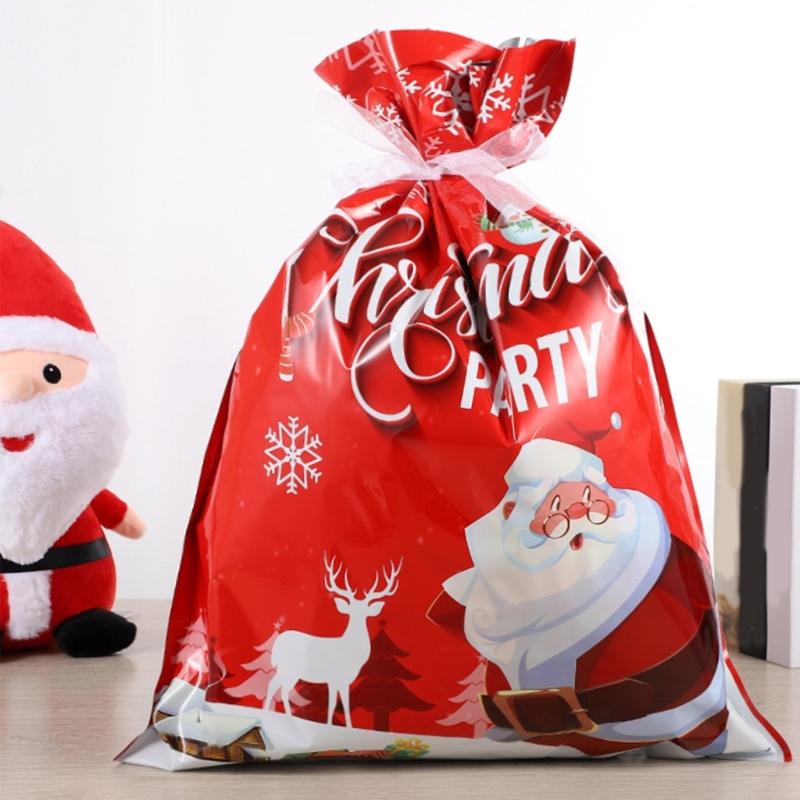 12/24/30Pcs Holiday Gift Bags With Drawstring Closure For Christmas Decorations Durable Efficient Foil Materials Assorted Sizes And Colorful Pattern