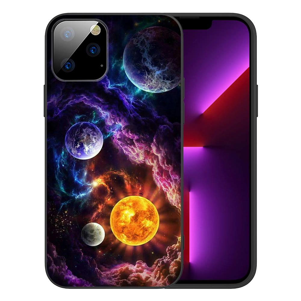 Applicable To IPhone16 Starry Sky Scenery Mobile Phone Case, New Moon Star Universe Couple Literary Mobile Phone Case