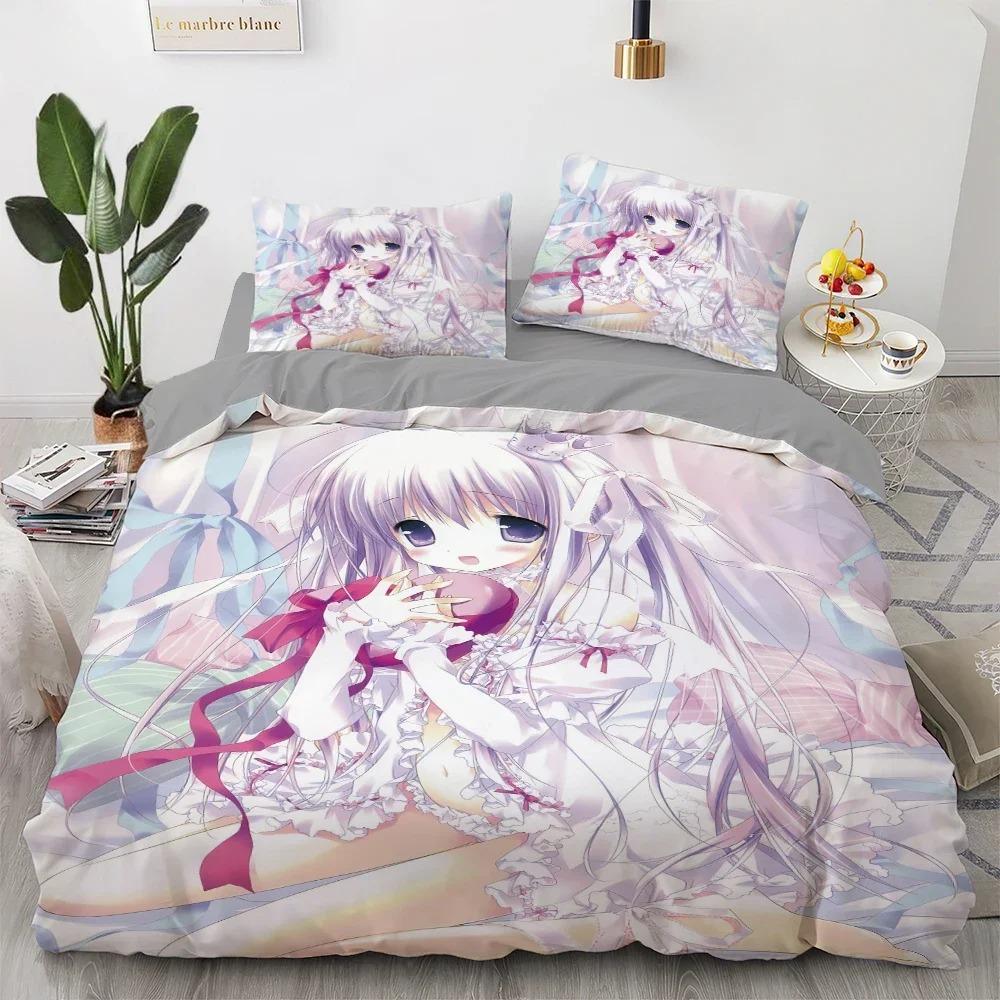 Anime Kawaii Bedding Set Japan Anime Loli Duvet Cover Set Kids Bedroom Cartoon 3D Printed Quilt Cover Bedroom Gift