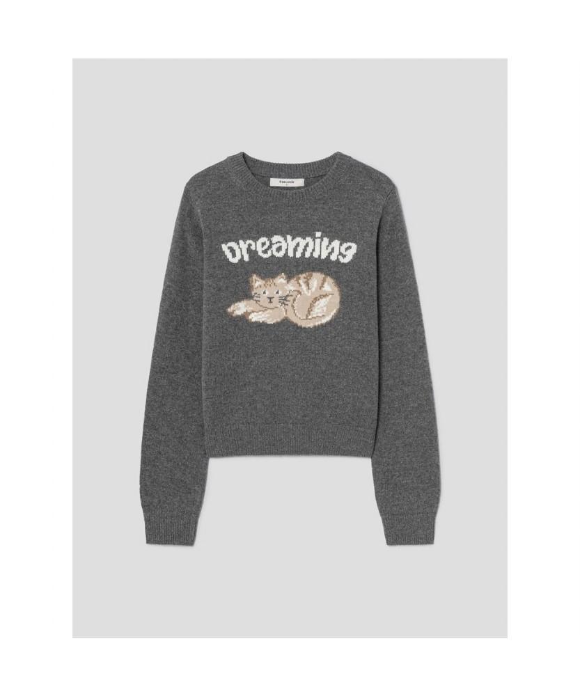 8SECONDS Cat Jacquard Pullover Ash