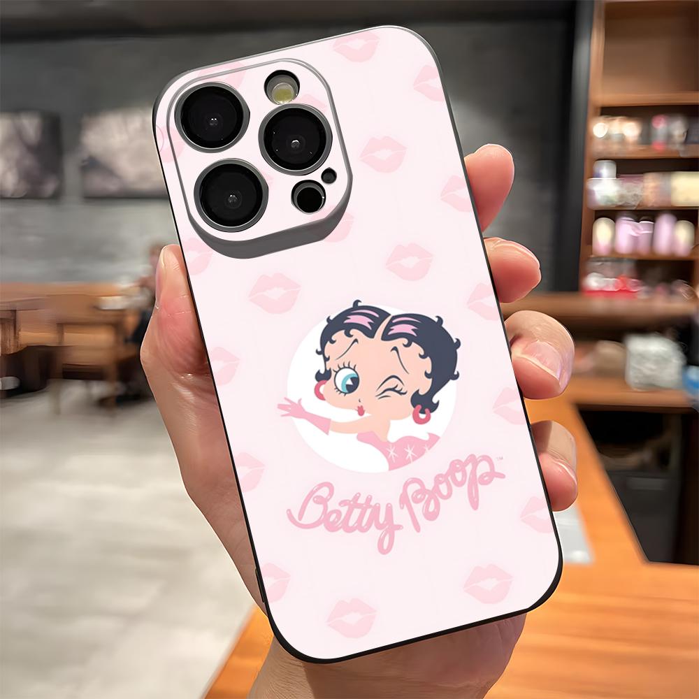 Cartoon B-Betty HOT B-Boop Handyhülle Für IPhone 17 Pro Max 15 Pro 16 14 Plus 12 13 Mini 11 Pro Stoßfeste Weiche Hülle