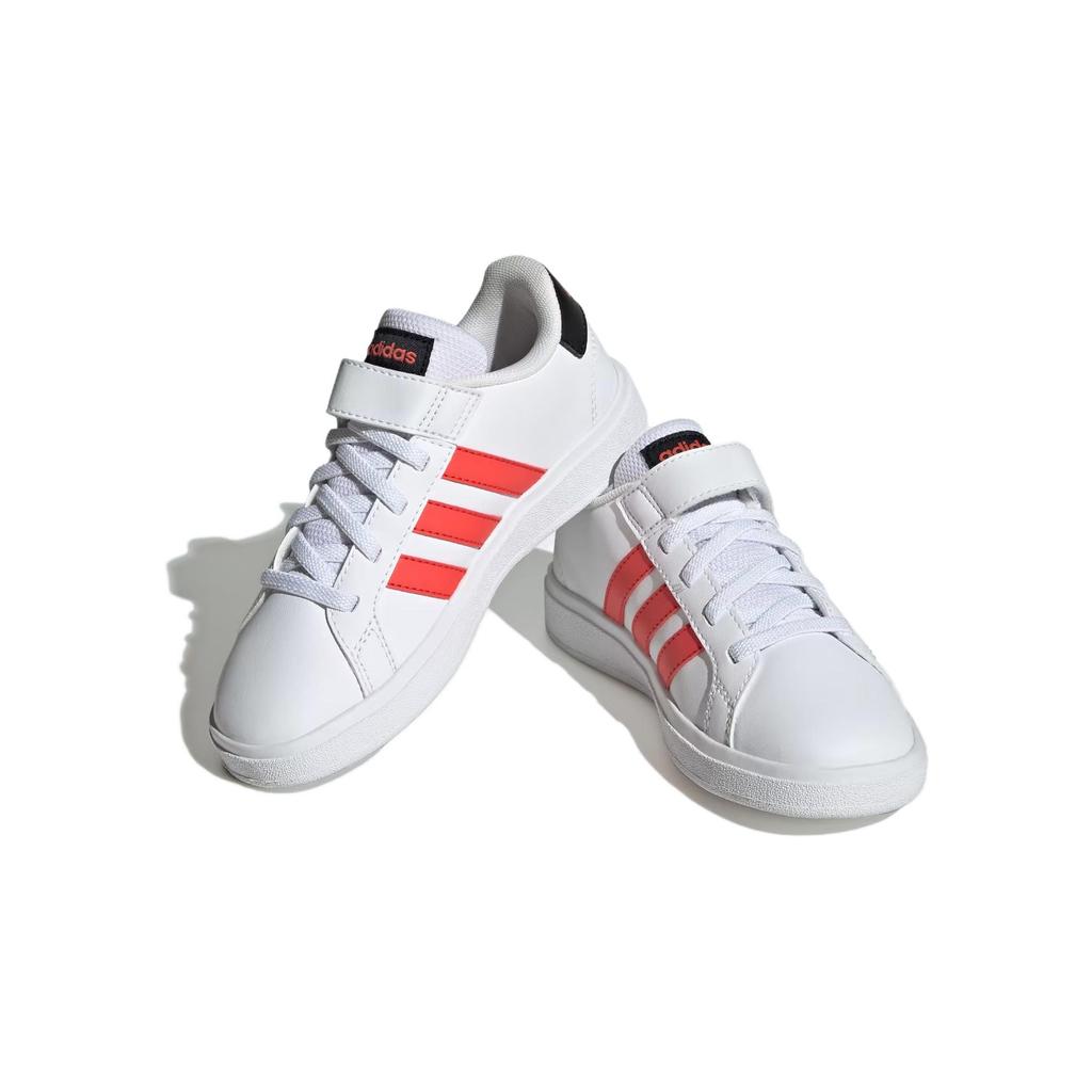 Adidas Grand Court J White Bright Red Kids Sneakers Cloud-White Core-Black IG4840