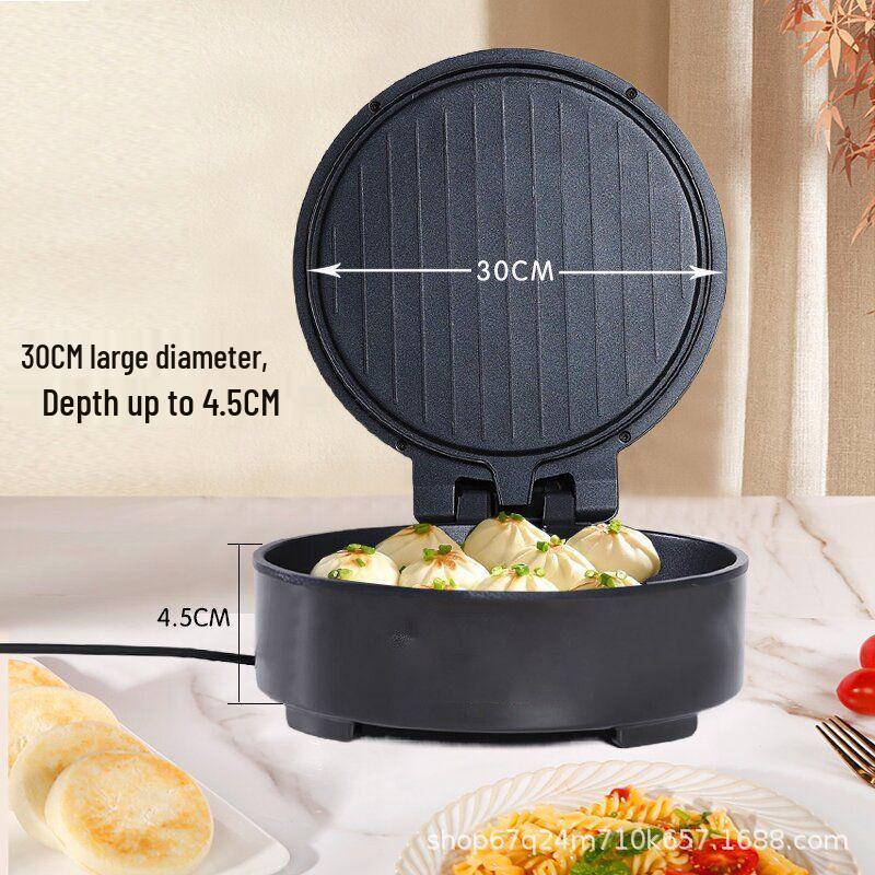 Electric Double-Sided Crepe & Pancake Maker with Deepened Heating for Frying & Grilling