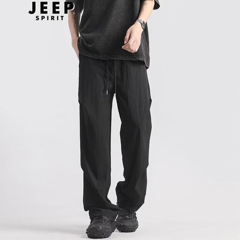

JEEP SPIRIT Men s Ice Silk Loose Straight Casual Pants M