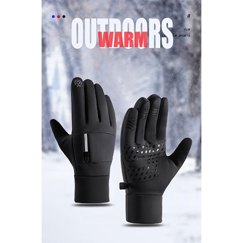 Men's Winter Outdoor Warm Gloves, Windproof Waterproof Touch Screen Gloves, Non-slip Cold Gloves, for Outdoor Running Riding Skiing Fishing Driving