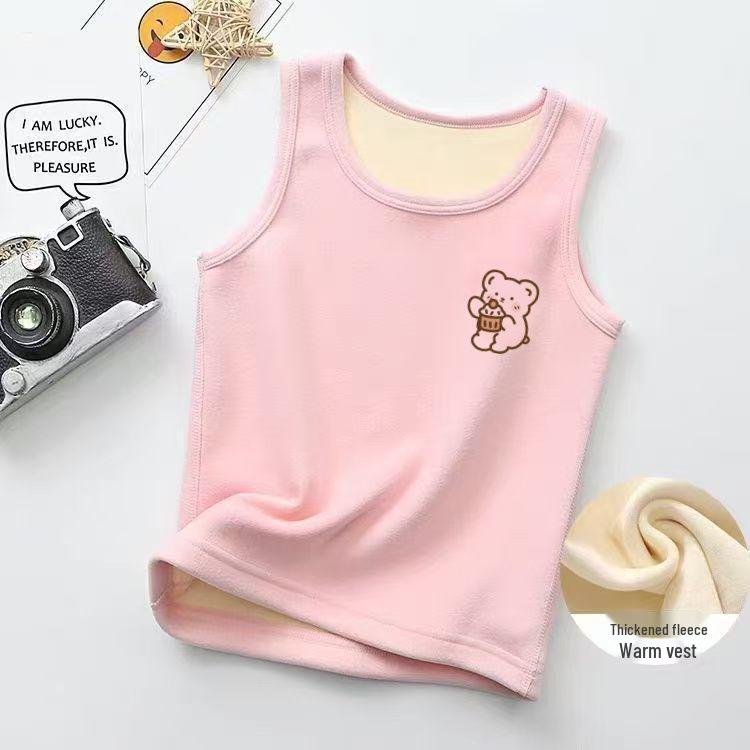 Unisex Kids Thermal Fleece Sleeveless Vest – Thickened Winter Base Layer Top
