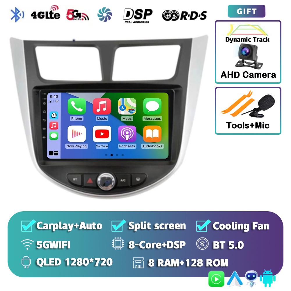 Android 14 Carplay For Hyundai Verna 2010 - 2016 Multimedia Player DVD Navigation Autoradio GPS Head Unit Car Radio Stereo 2Din