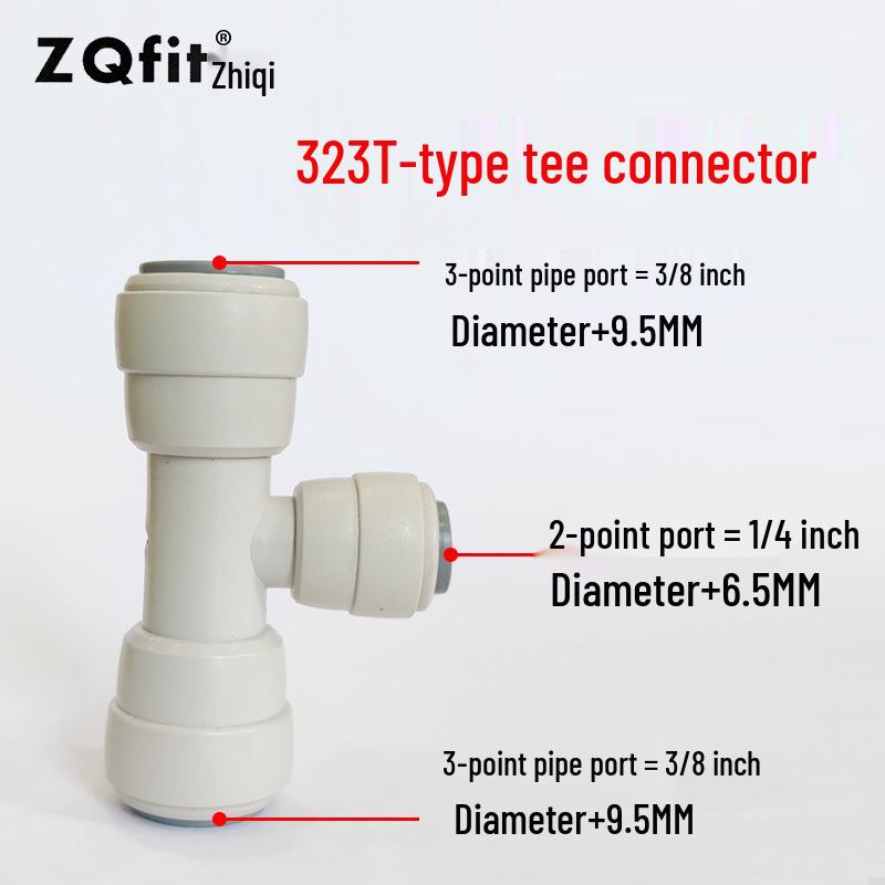Three-Way Cardless Quick Connector RO Water Purifier for Household Use with 2, 3, and 4-Point PE Pipe Fittings