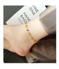 Korean-Style Daisy Flower Titanium Steel Anklet for Women