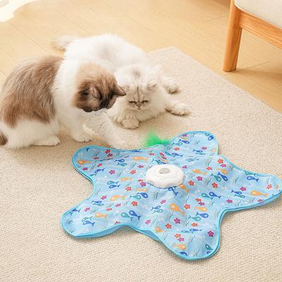 Interactive Cat Toy Rechargeable Touch Activated Hide And Seek Kitten Toy 3 Speed Settings Rotating Plush Tail for Indoor Cats Exercise And Fun