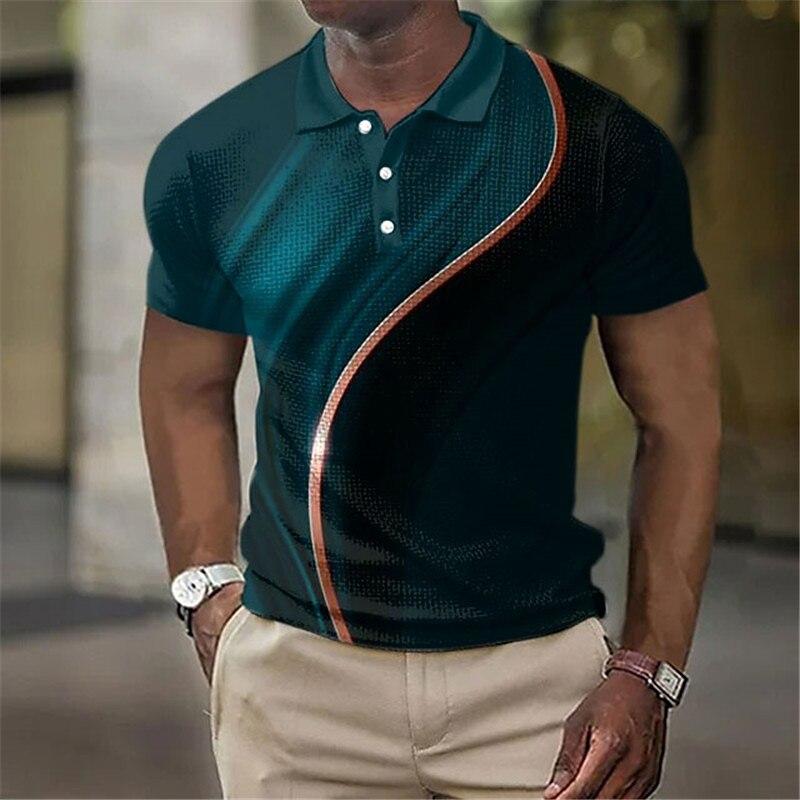 

мужская футболка поло с коротким рукавом, топы с 3D-принтом, модные, из полиэстера, дышащие, удобные, футболки поло 4XL
