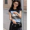 Demana Breathable Lyocell Contrast Stripe Knit Top