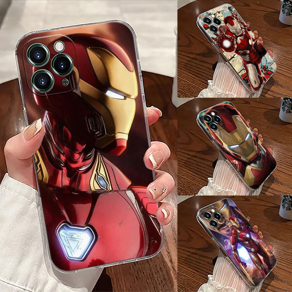 Ironman Marvel Iron Man Transparent Phone Case For iPhone 17 Pro Max 17E 11 12 13 14 15 16 Pro Max Plus 17 Air 16E XS Soft Cover