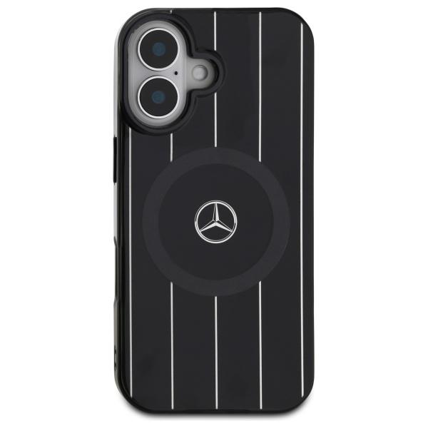 Mercedes Mehmp16S23Hrsk Iphone 16 6.1   Czarny/Black Hardcase Mb Double Layer Crossed Lines Magsafe