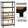 DayPlus Garage Shelving for Kitchen 5-Tier Metal Shelves Adjustable Garage Storage Metal Shelving Unit Utility Rack Shelf MDF
