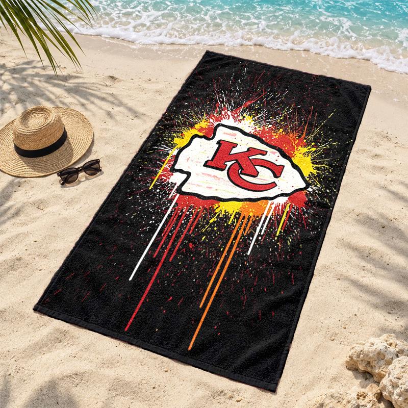Kansas City Chiefs Beach Towel Quick Dry Sand Free Lightweight Beach Towels for Travel Swimming Camping