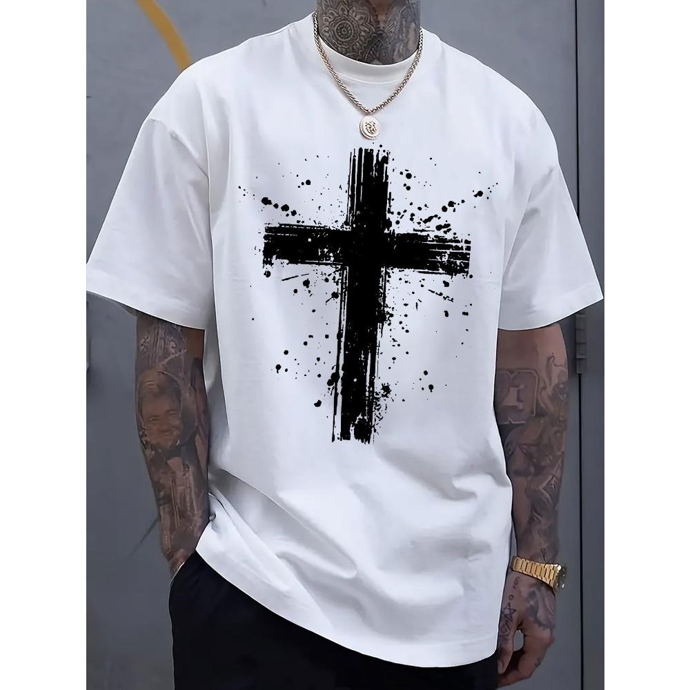 European Sizes Printed T-shirt, Men's T-shirt, Urban Casual Short Sleeved Round Neck T-shirt, Suitable for Summer, Spring, and Autumn