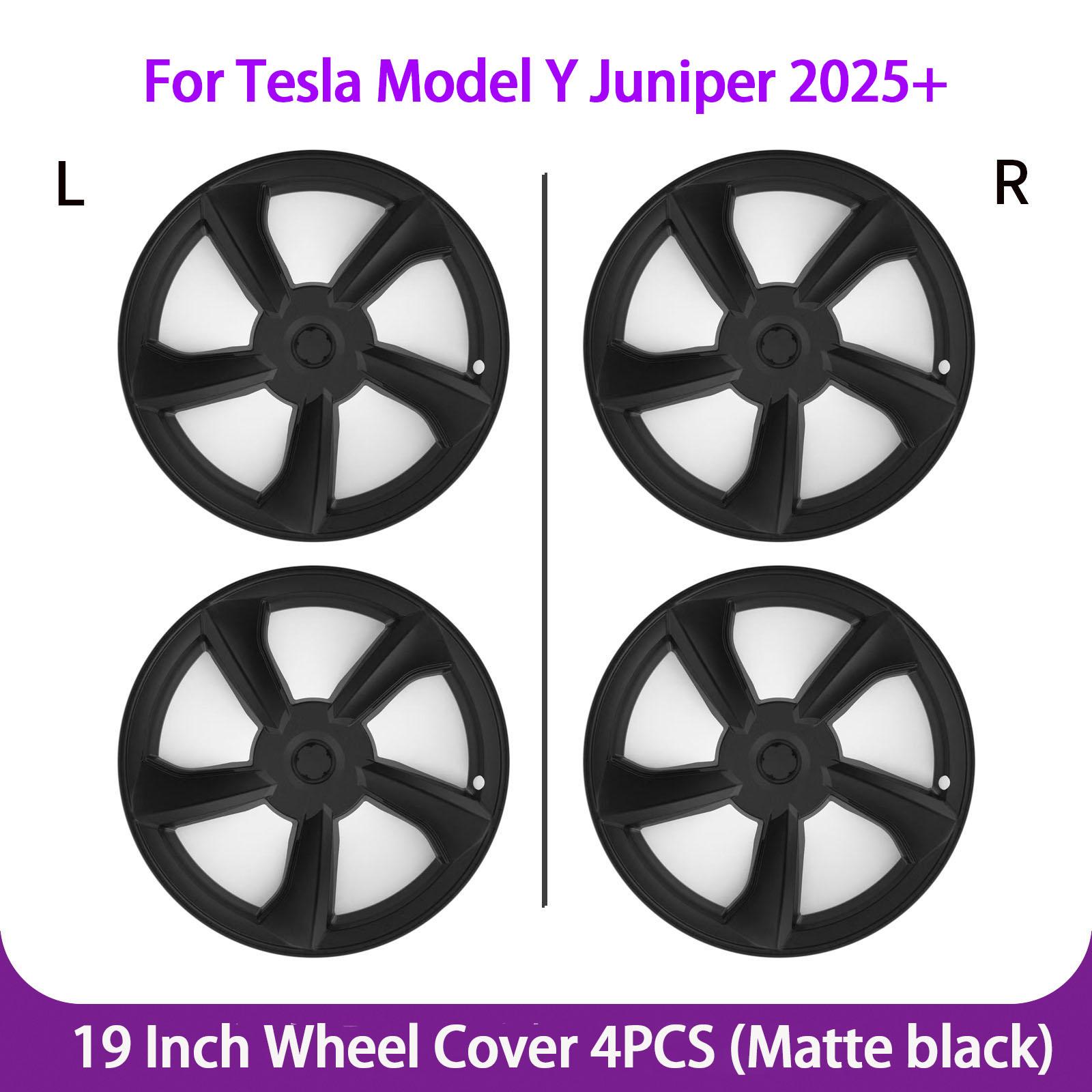 Hubcaps 19 Inch for Tesla Model Y Juniper 2025+ Performance Replacement Wheel Cover Automobile Hub Cap Full Rim Accessories 4PCS For Tesla матовый черный
